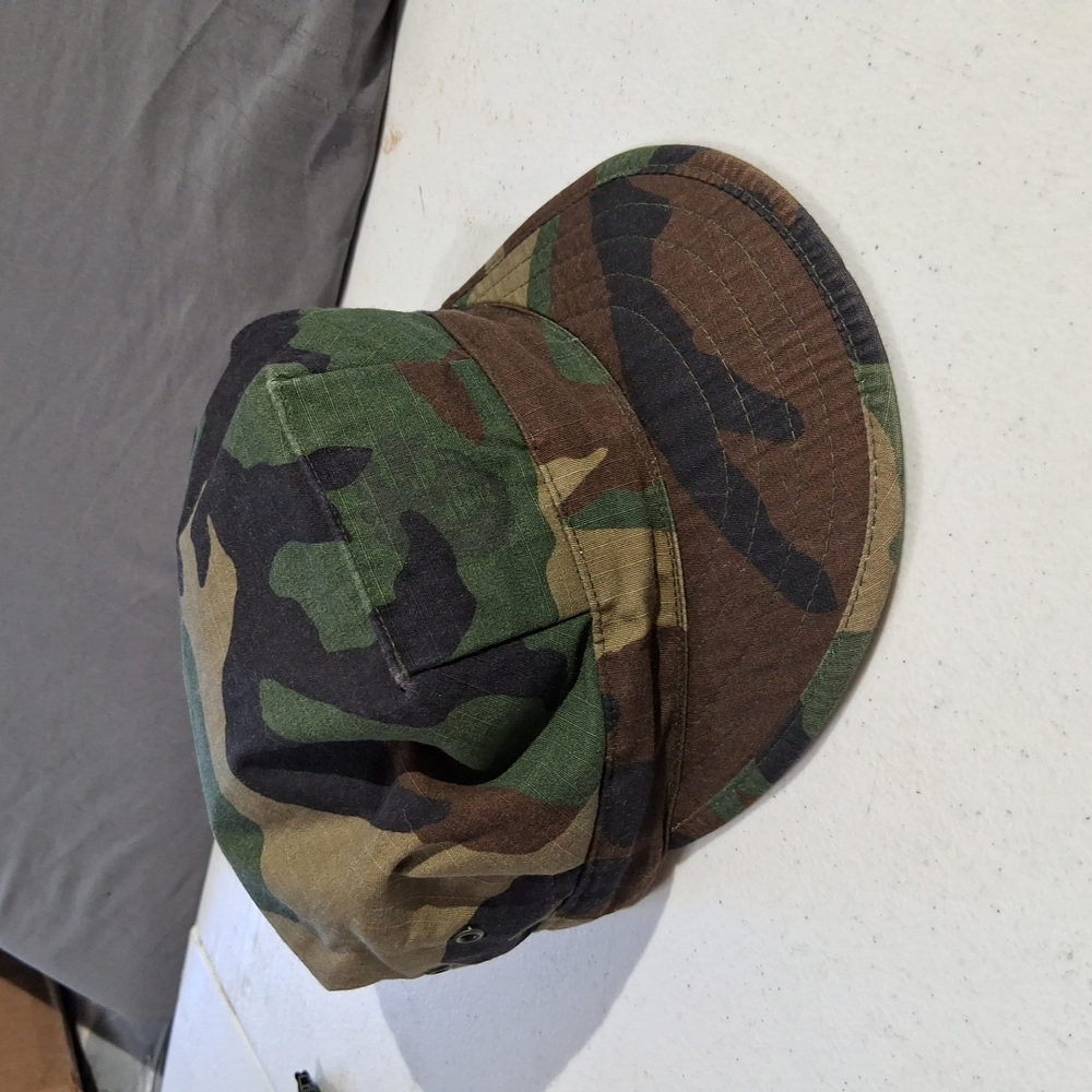 Green and Brown Camouflage Hat for Outdoor Adventures